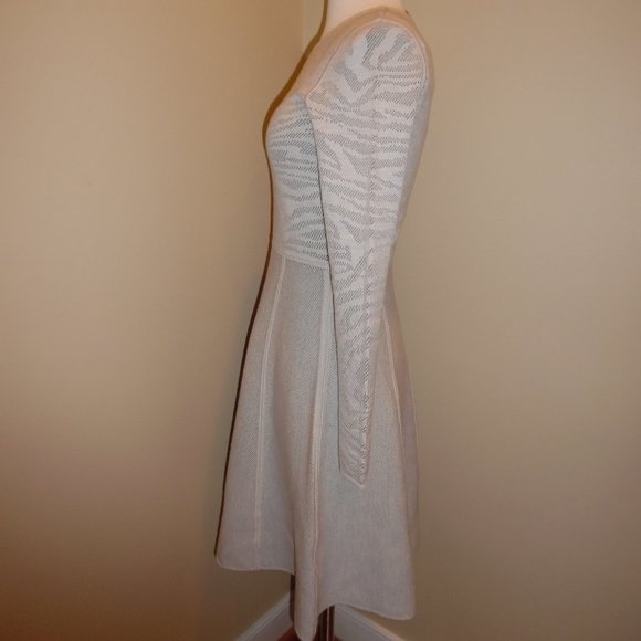 Hugo Boss Wool Knit Grey Flaiza Fit n Flare Dress - Picture 5 of 8